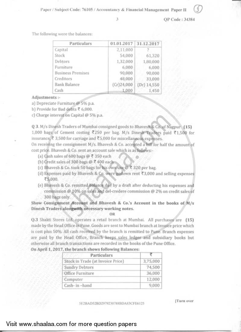 Accounts 1 Accounting and Financial Management 2018-2019 - B.Com. - Semester 2 (FYBcom) - University of Mumbai question paper with PDF download