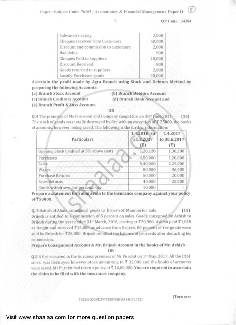 Accounts 1 Accounting and Financial Management 2018-2019 - B.Com. - Semester 2 (FYBcom) - University of Mumbai question paper with PDF download