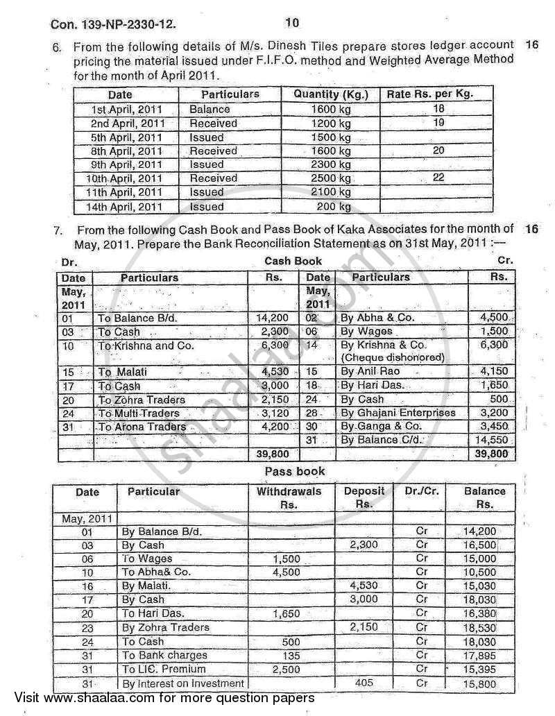 Accounts 2 - Accounting and Financial Management 2012-2013 - B.Com. - 2nd Year (SYBcom) - University of Mumbai question paper with PDF download