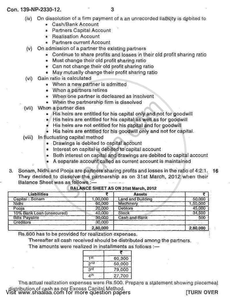 Accounts 2 - Accounting and Financial Management 2012-2013 - B.Com. - 2nd Year (SYBcom) - University of Mumbai question paper with PDF download