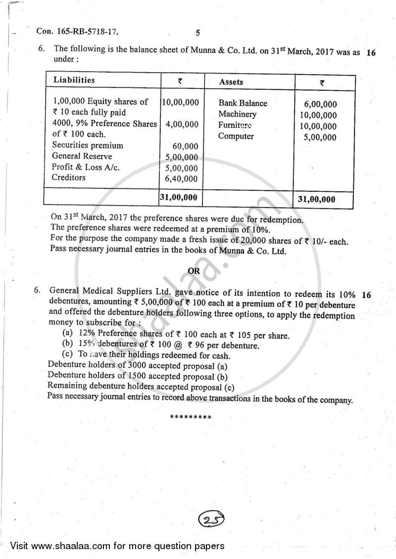 Accounts 2 - Accounting and Financial Management 2016-2017 - B.Com. - 2nd Year (SYBcom) - University of Mumbai question paper with PDF download