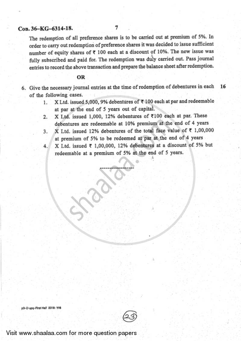 Accounts 2 - Accounting and Financial Management 2017-2018 - B.Com. - 2nd Year (SYBcom) - University of Mumbai question paper with PDF download