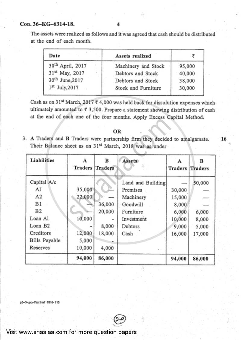 Accounts 2 - Accounting and Financial Management 2017-2018 - B.Com. - 2nd Year (SYBcom) - University of Mumbai question paper with PDF download