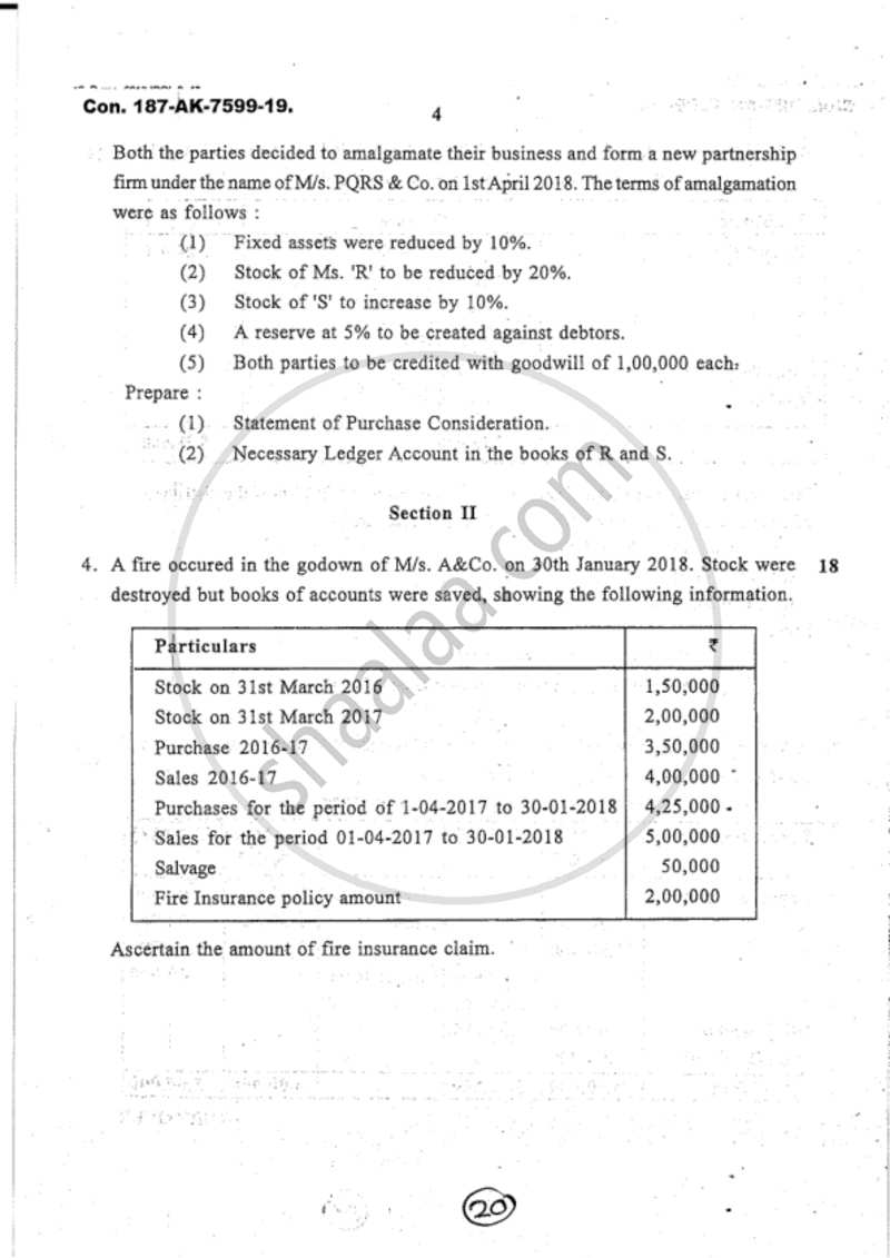 Accounts 2 - Accounting and Financial Management 2018-2019 - B.Com. - 2nd Year (SYBcom) - University of Mumbai question paper with PDF download