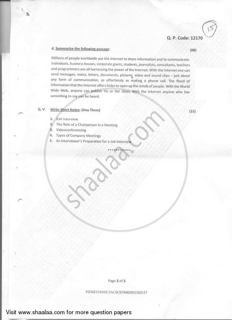 Business Communication 2 2017-2018 - B.Com. - Semester 2 (FYBAF) - University of Mumbai question paper with PDF download