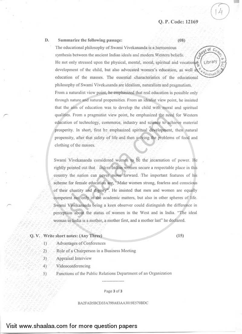 Business Communication- Applications in Business 2 2017-2018 - B.Com. - Semester 2 (FYBAF) - University of Mumbai question paper with PDF download