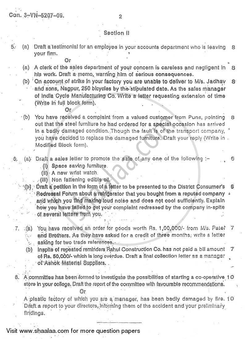 Business Communication 2008-2009 - B.Com. - 1st Year (FYBcom) - University of Mumbai question paper with PDF download