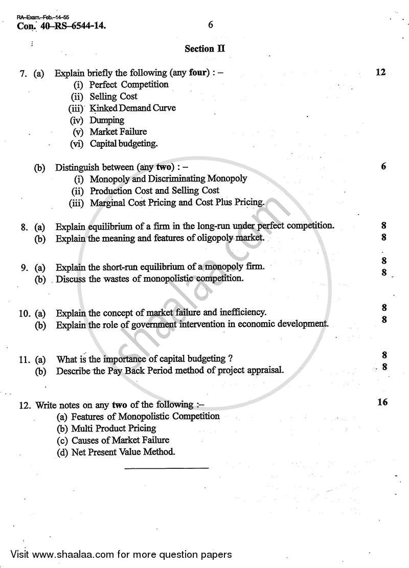 Business Economics 1 2013-2014 - B.Com. - 1st Year (FYBcom) - University of Mumbai question paper with PDF download