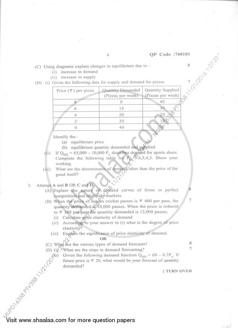 Business Economics 1 2016-2017 - B.Com. - Semester 1 (FYBcom) - University of Mumbai question paper with PDF download