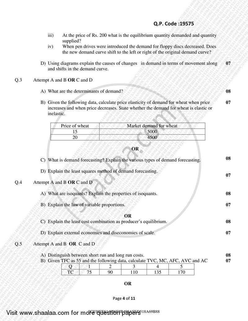 Business Economics 1 2017-2018 - B.Com. - Semester 1 (FYBcom) - University of Mumbai question paper with PDF download