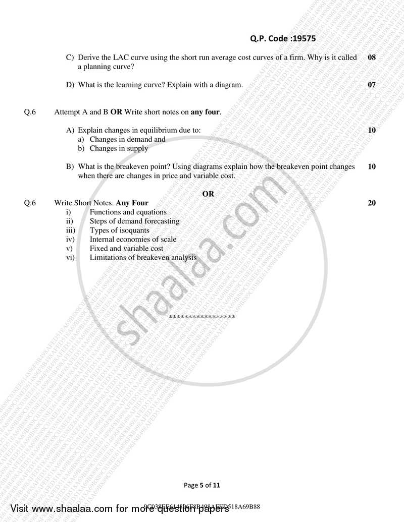 Business Economics 1 2017-2018 - B.Com. - Semester 1 (FYBcom) - University of Mumbai question paper with PDF download