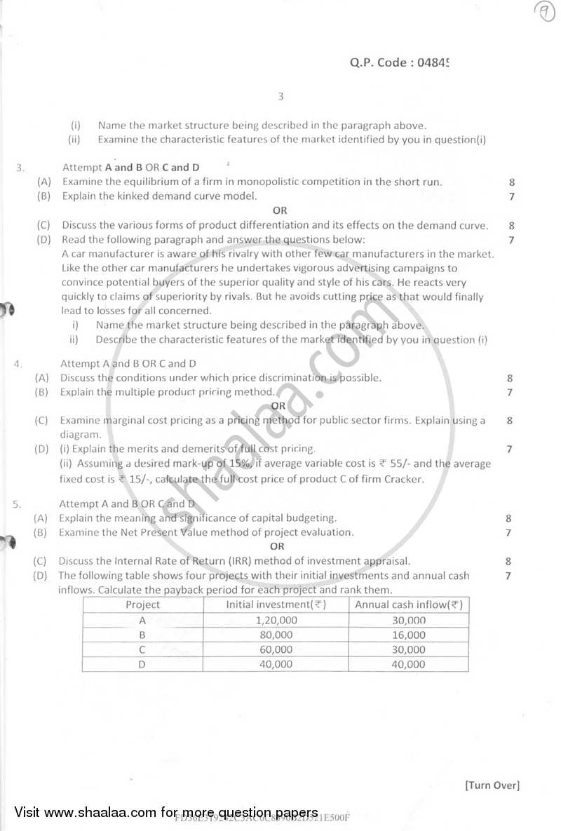Business Economics 2 2016-2017 - B.Com. - Semester 2 (FYBcom) - University of Mumbai question paper with PDF download
