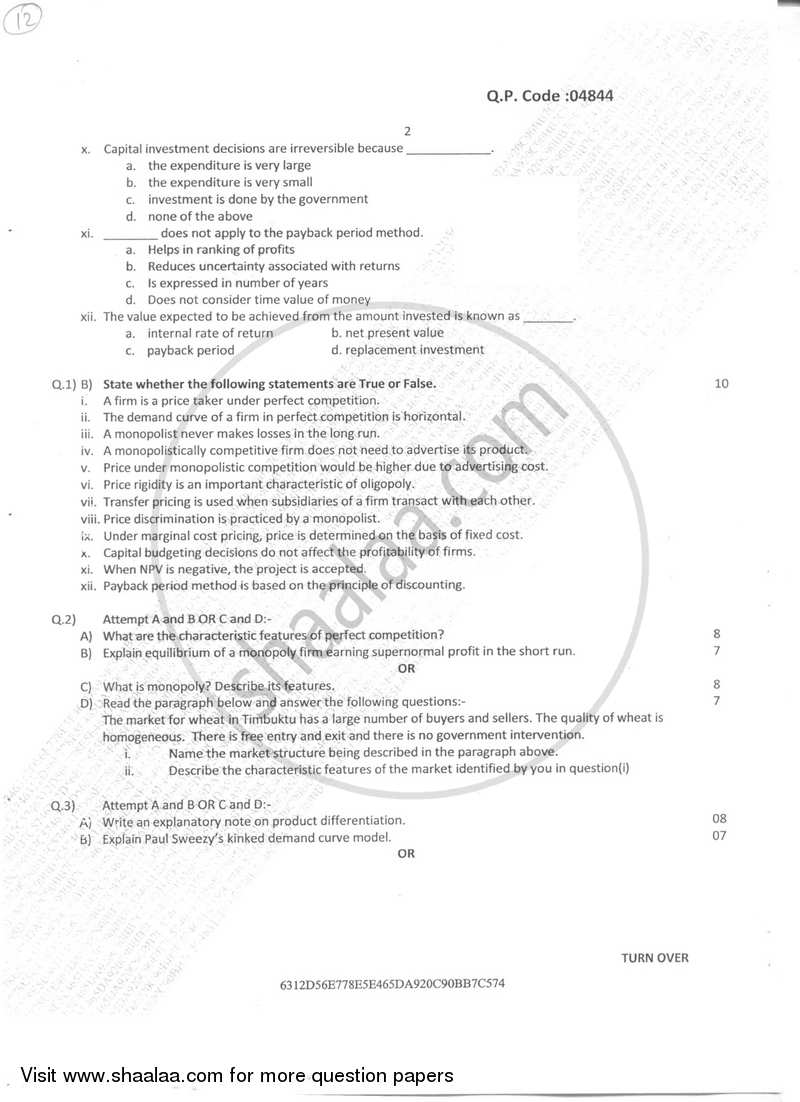 Business Economics 2 2017-2018 - B.Com. - Semester 2 (FYBcom) - University of Mumbai question paper with PDF download