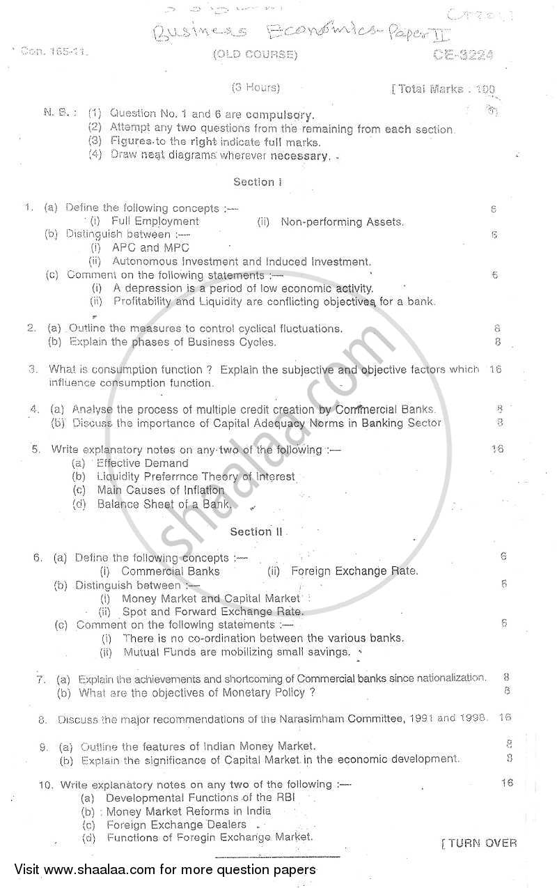 Business Economics 2 2011-2012 - B.Com. - 2nd Year (SYBcom) - University of Mumbai question paper with PDF download