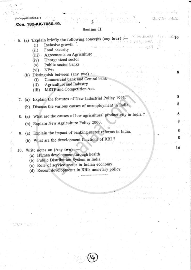 Business Economics 2 2018-2019 - B.Com. - 2nd Year (SYBcom) - University of Mumbai question paper with PDF download