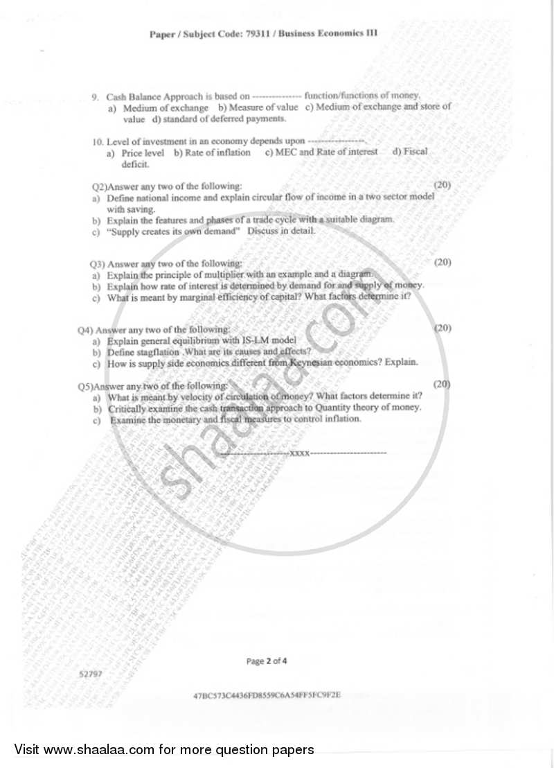 Business Economics 3 2018-2019 - B.Com. - Semester 3 (SYBcom) - University of Mumbai question paper with PDF download