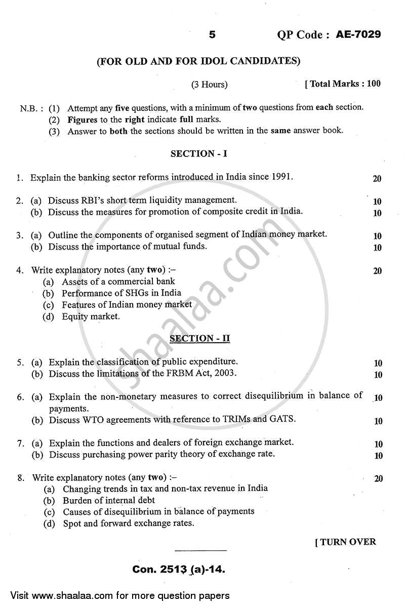 Business Economics 3 2013-2014 - B.Com. - 3rd Year (TYBcom) - University of Mumbai question paper with PDF download