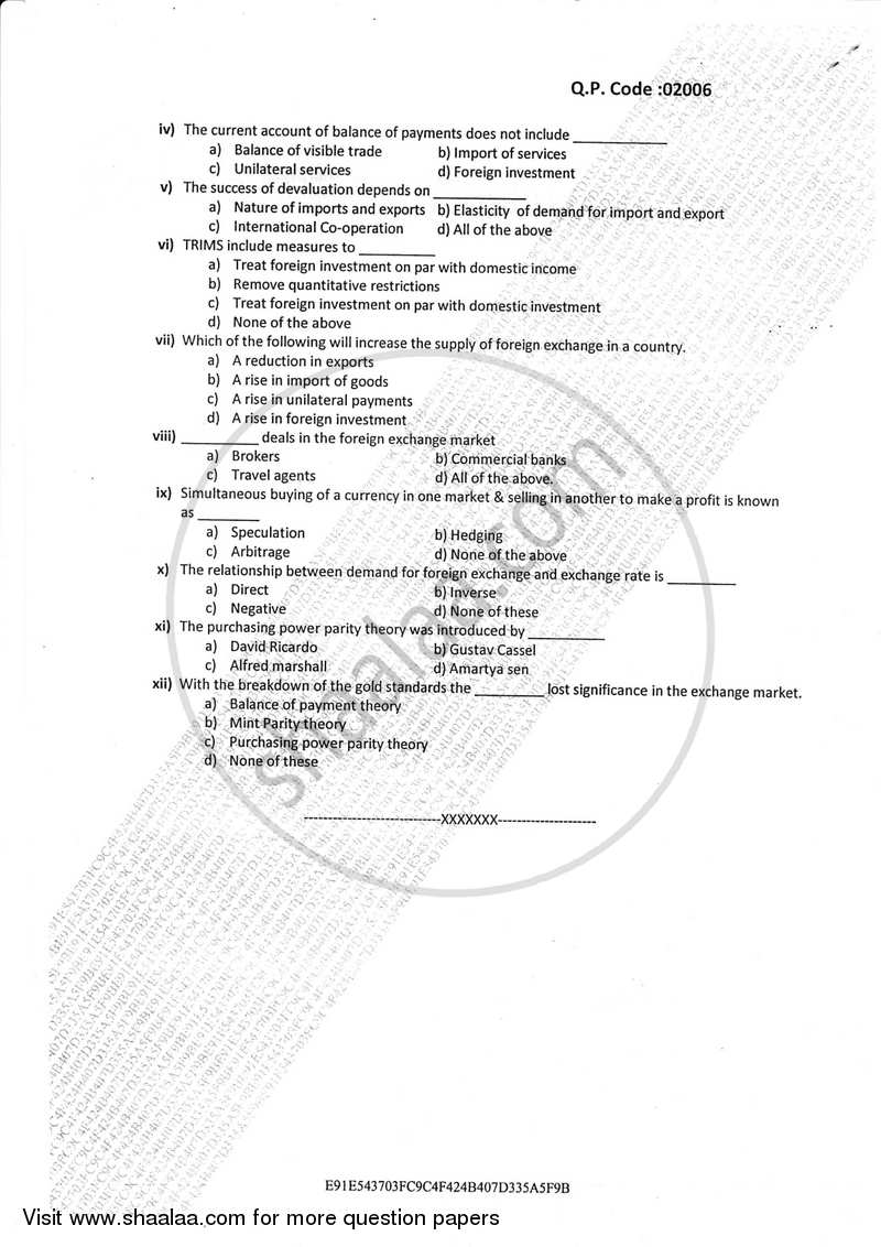 Business Economics 6 2016-2017 - B.Com. - Semester 6 (TYBcom) - University of Mumbai question paper with PDF download