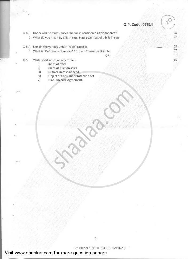 Business Law- Business Regulatory Framework 1 2017-2018 - B.Com. - Semester 2 (FYBAF) - University of Mumbai question paper with PDF download