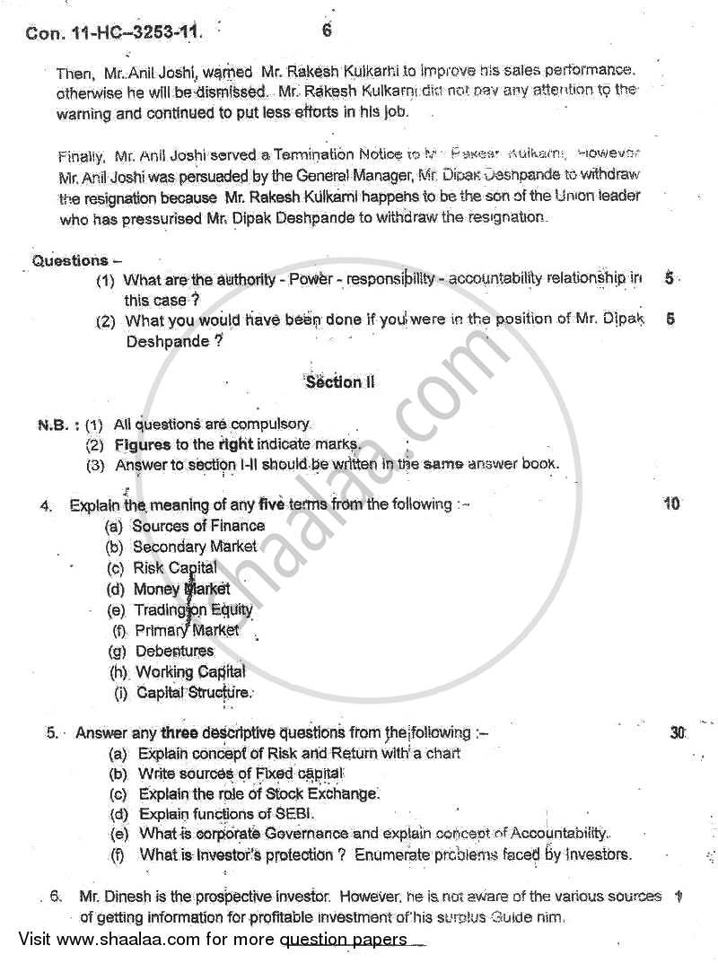 Commerce 2 - Management Function and Challenges : Production and Finance 2010-2011 - B.Com. - 2nd Year (SYBcom) - University of Mumbai question paper with PDF download