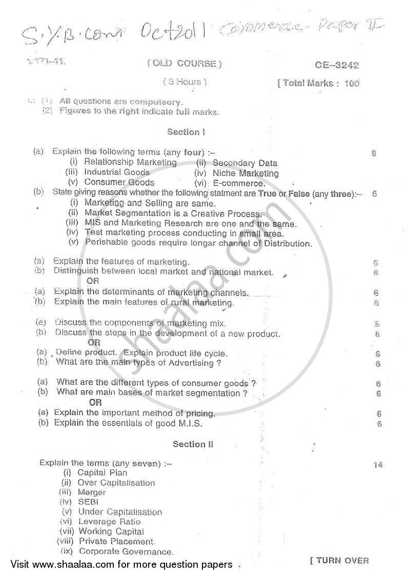Commerce 2 - Management Function and Challenges : Production and Finance 2011-2012 - B.Com. - 2nd Year (SYBcom) - University of Mumbai question paper with PDF download