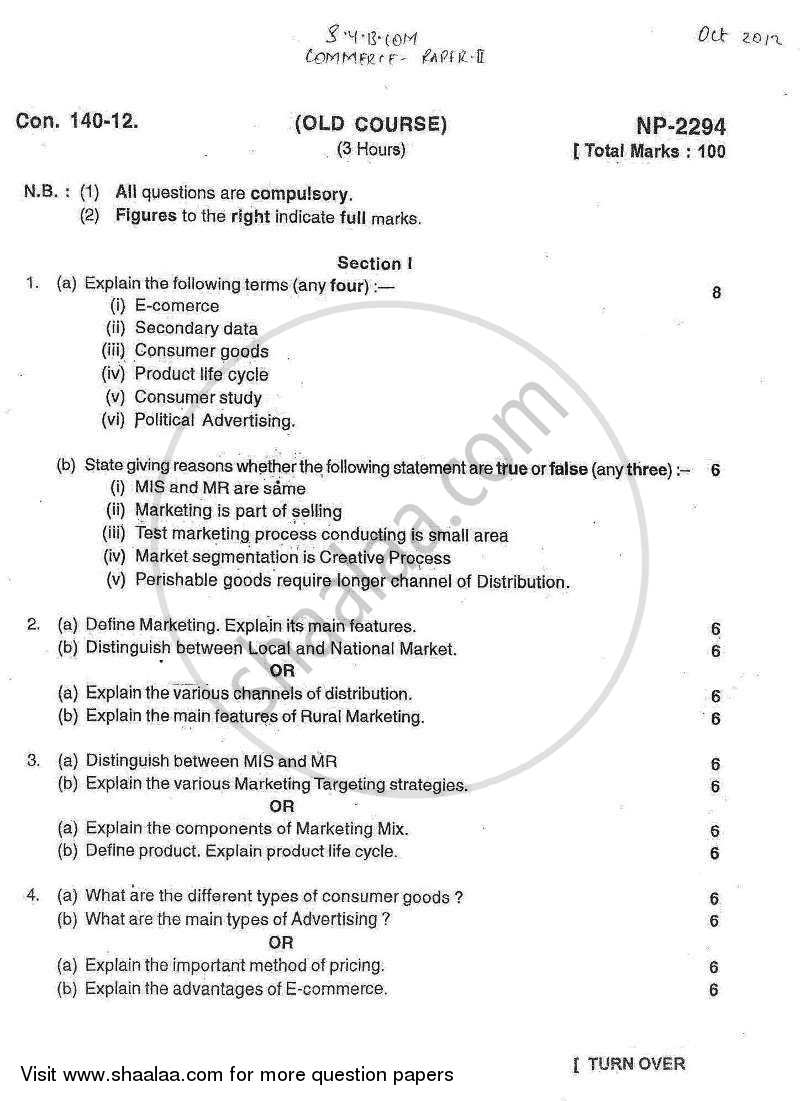 Commerce 2 - Management Function and Challenges : Production and Finance 2012-2013 - B.Com. - 2nd Year (SYBcom) - University of Mumbai question paper with PDF download