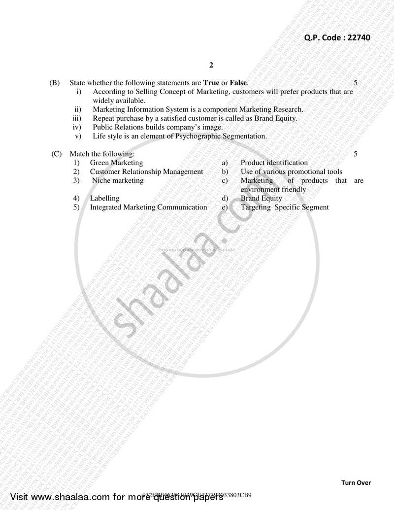 Commerce 5 (Marketing and Human Resource Management) 2017-2018 - B.Com. - Semester 5 (TYBcom) - University of Mumbai question paper with PDF download