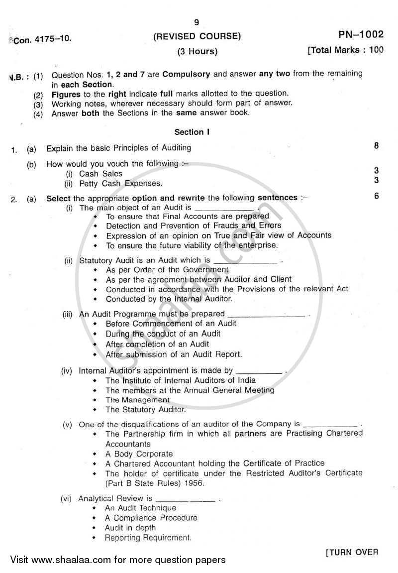 Cost Accounting Introduction and Basic Concepts (Financial Accounting and Auditing 4) 2010-2011 - B.Com. - 3rd Year (TYBcom) - University of Mumbai question paper with PDF download