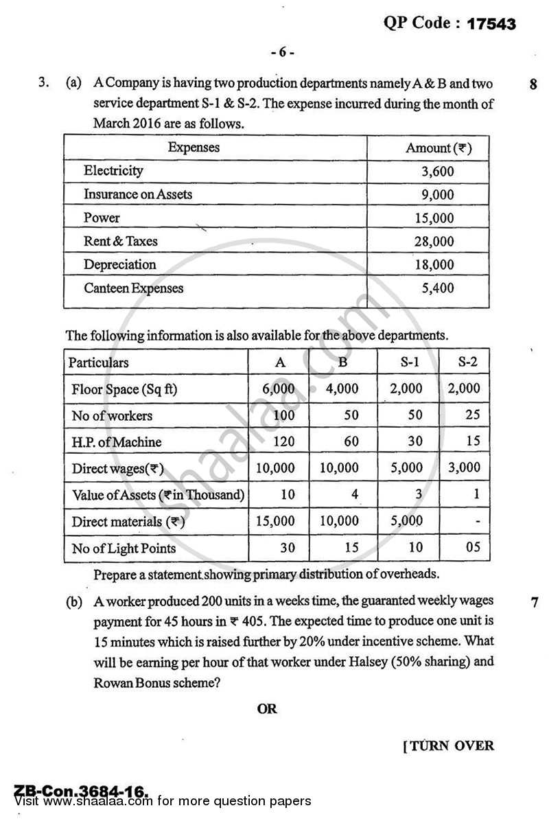 Cost Accounting Introduction and Basic Concepts (Financial Accounting and Auditing 4) 2015-2016 - B.Com. - 3rd Year (TYBcom) - University of Mumbai question paper with PDF download