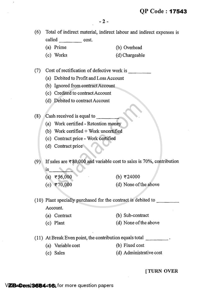 Cost Accounting Introduction and Basic Concepts (Financial Accounting and Auditing 4) 2015-2016 - B.Com. - 3rd Year (TYBcom) - University of Mumbai question paper with PDF download