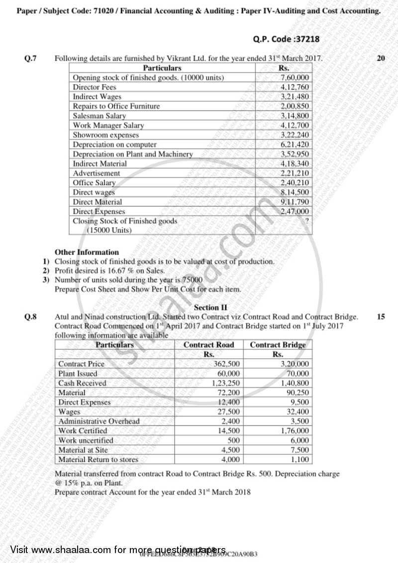 Cost Accounting Introduction and Basic Concepts (Financial Accounting and Auditing 4) 2018-2019 - B.Com. - 3rd Year (TYBcom) - University of Mumbai question paper with PDF download
