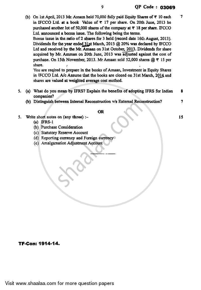 Cost Accounting Introduction and Basic Concepts (Financial Accounting and Auditing 6) 2014-2015 - B.Com. - Semester 5 (TYBAF) - University of Mumbai question paper with PDF download