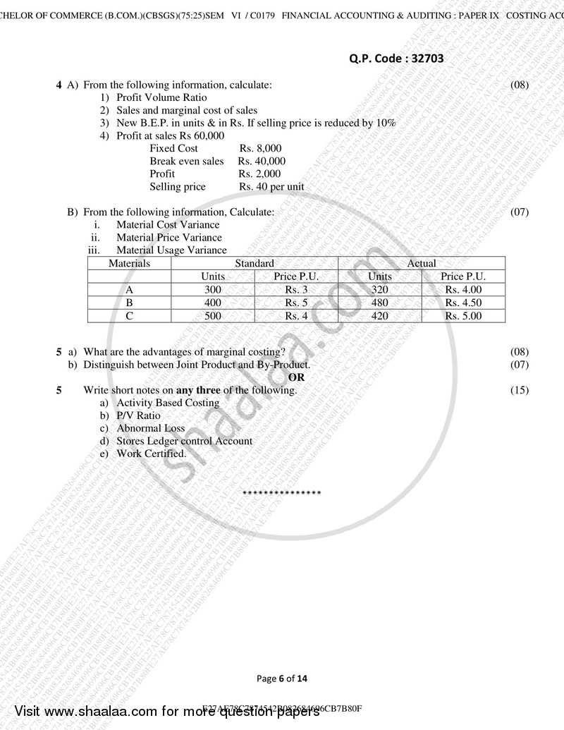 Cost Accounting Introduction and Basic Concepts (Financial Accounting and Auditing 9) 2017-2018 - B.Com. - Semester 6 (TYBcom) - University of Mumbai question paper with PDF download
