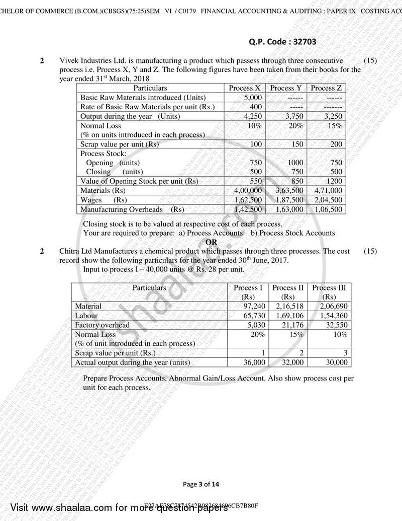Cost Accounting Introduction and Basic Concepts (Financial Accounting and Auditing 9) 2017-2018 - B.Com. - Semester 6 (TYBcom) - University of Mumbai question paper with PDF download