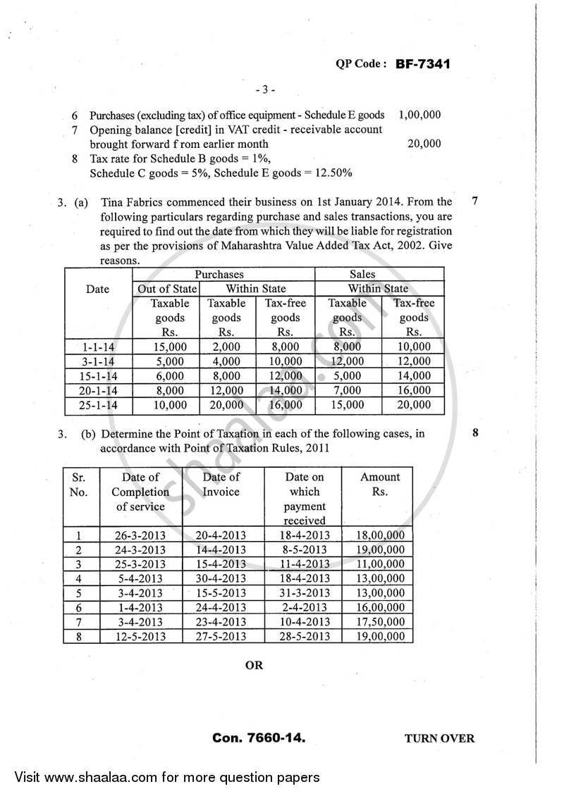 Direct and Indirect Taxation (Applied Component Group) 2013-2014 - B.Com. - Semester 6 (TYBcom) - University of Mumbai question paper with PDF download