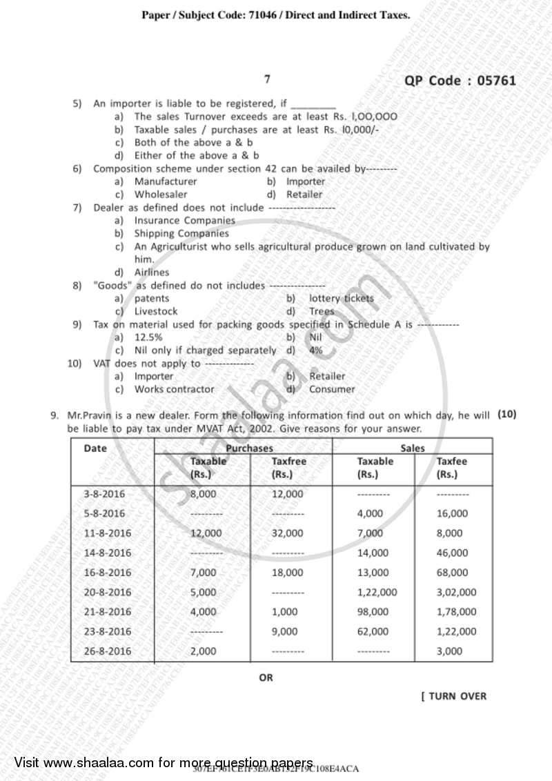 Direct and Indirect Taxation 2018-2019 - B.Com. - 3rd Year (TYBcom) - University of Mumbai question paper with PDF download
