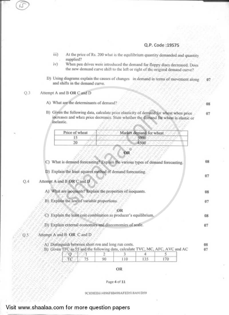 Economics-Micro Economics 1 2017-2018 - B.Com. - Semester 1 (FYBAF) - University of Mumbai question paper with PDF download