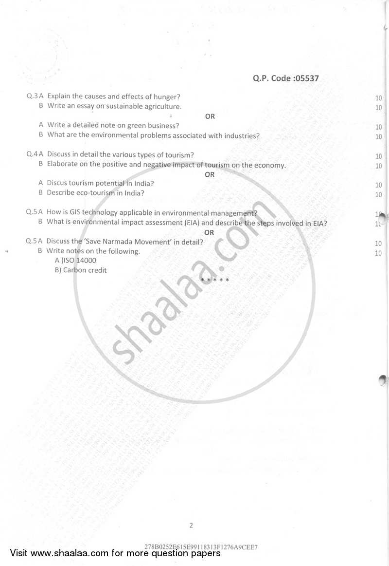 Environmental Studies 2016-2017 - B.Com. - Semester 2 (FYBcom) - University of Mumbai question paper with PDF download