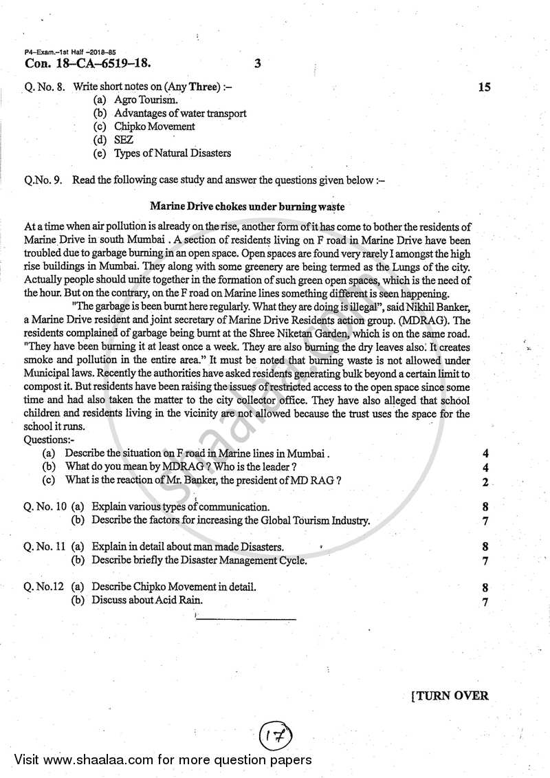 Environmental Studies 2017-2018 - B.Com. - Semester 2 (FYBcom) - University of Mumbai question paper with PDF download