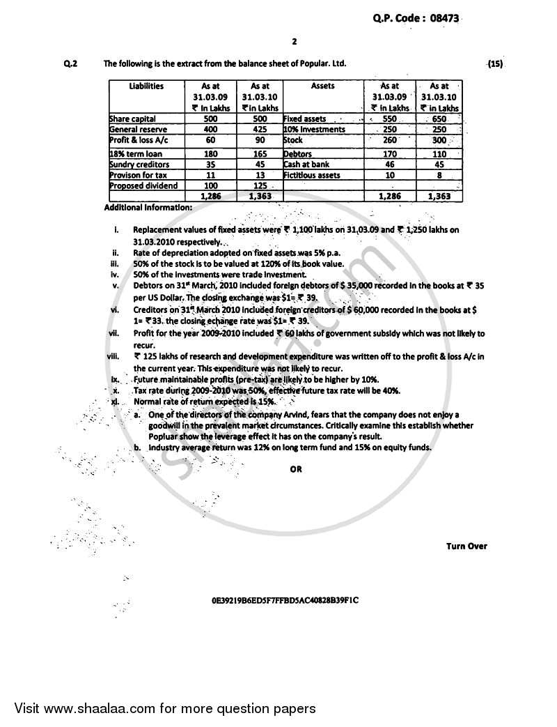 Financial Accounting 7 2016-2017 - B.Com. - Semester 6 (TYBAF) - University of Mumbai question paper with PDF download