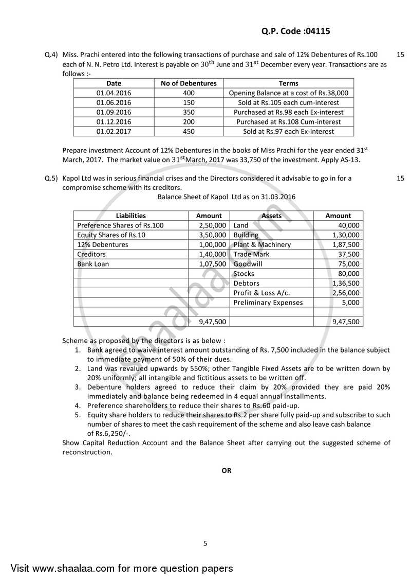 Financial Accounting (Financial Accounting and Auditing 8) 2017-2018 - B.Com. - Semester 6 (TYBcom) - University of Mumbai question paper with PDF download