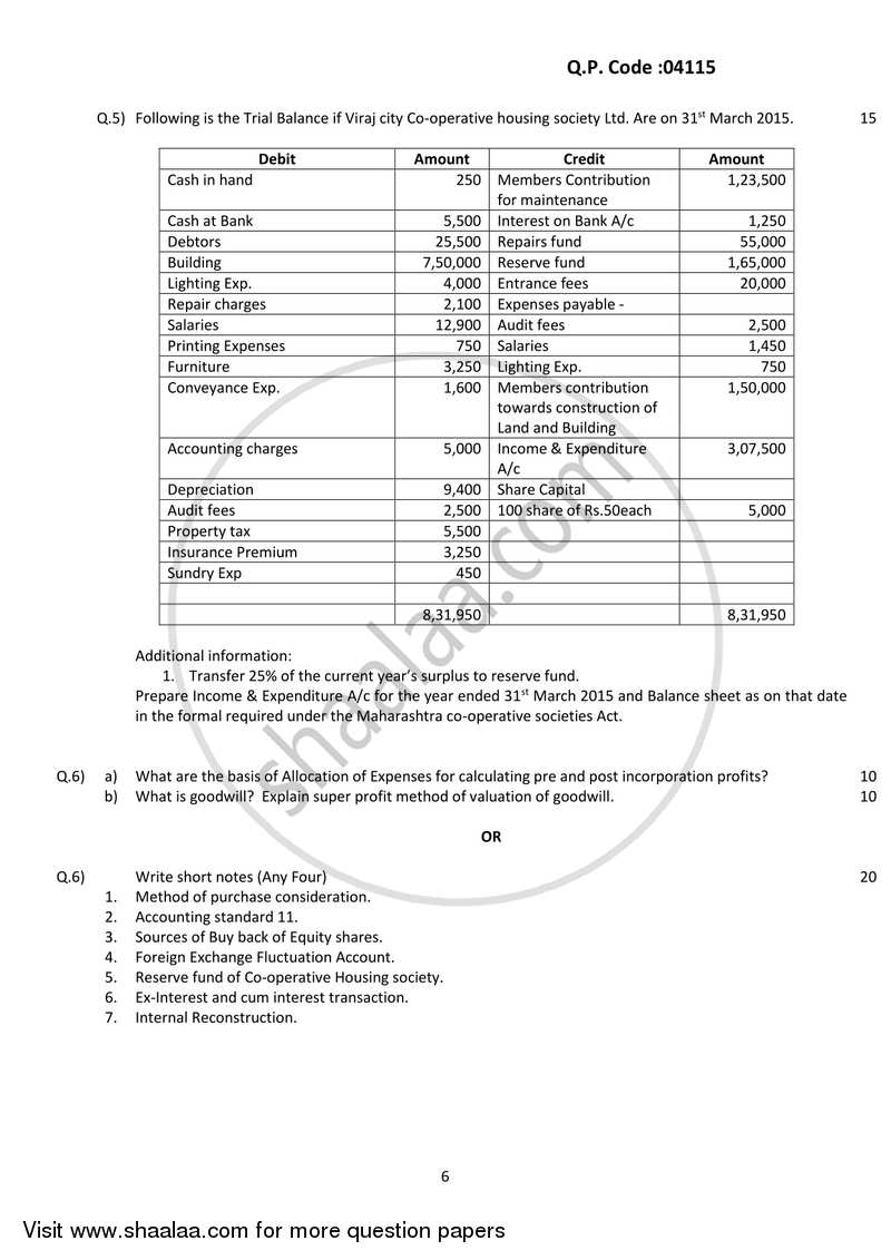 Financial Accounting (Financial Accounting and Auditing 8) 2017-2018 - B.Com. - Semester 6 (TYBcom) - University of Mumbai question paper with PDF download