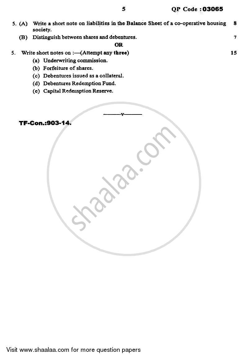 Financial Accounting Paper 5 2014-2015 - B.Com. - Semester 5 (TYBAF) - University of Mumbai question paper with PDF download