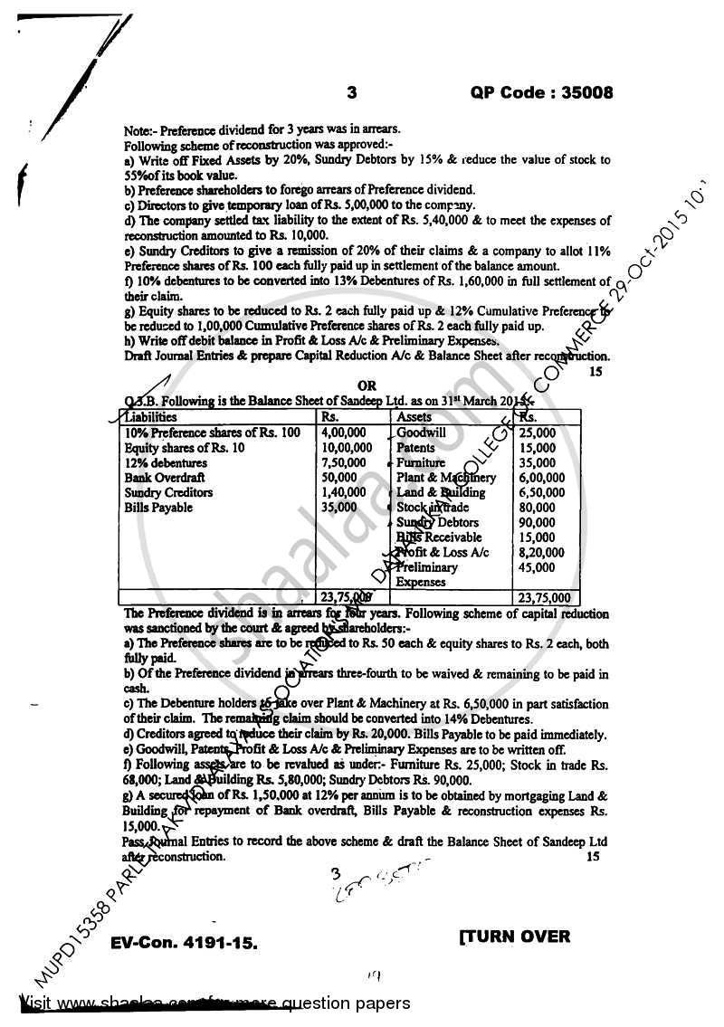 Financial Accounting Paper 5 2015-2016 - B.Com. - Semester 5 (TYBAF) - University of Mumbai question paper with PDF download