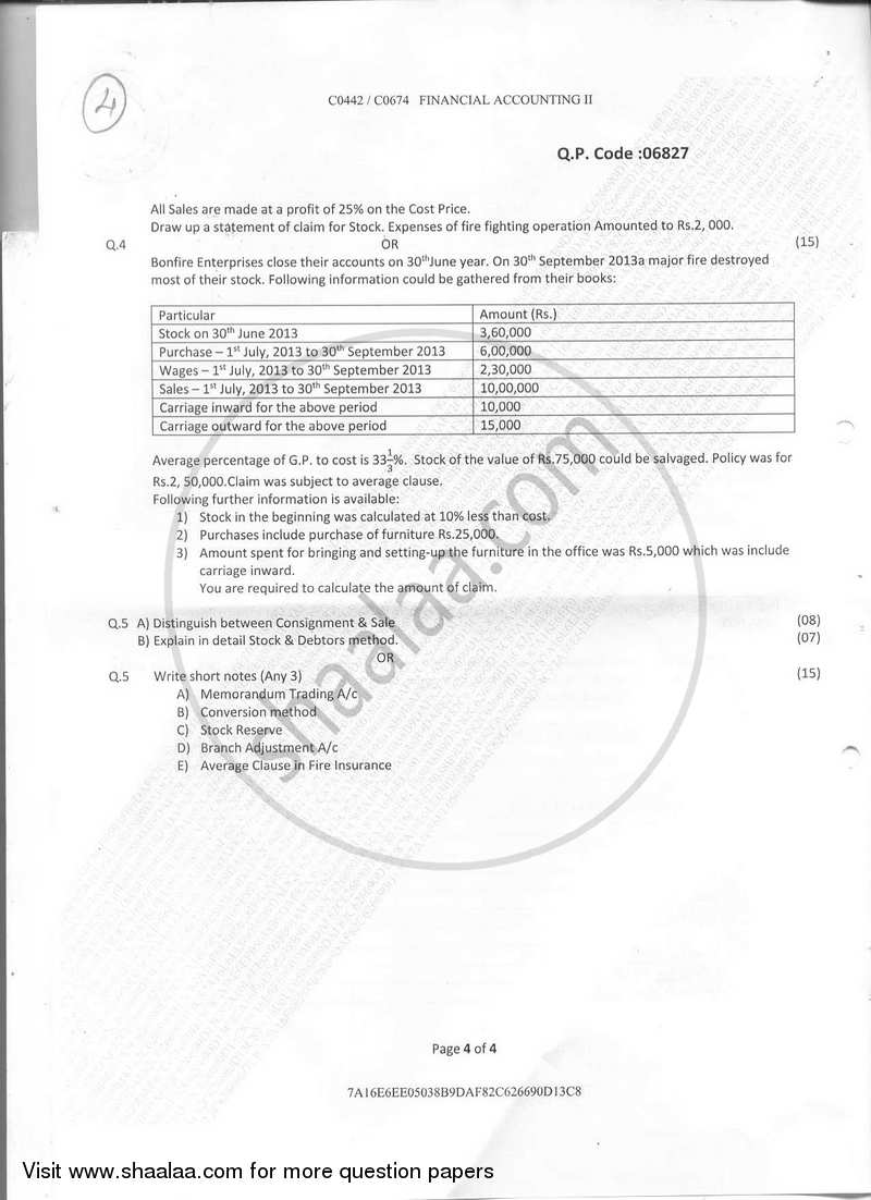 Financial Accounting-Special Accounting Areas 2 2017-2018 - B.Com. - Semester 2 (FYBAF) - University of Mumbai question paper with PDF download