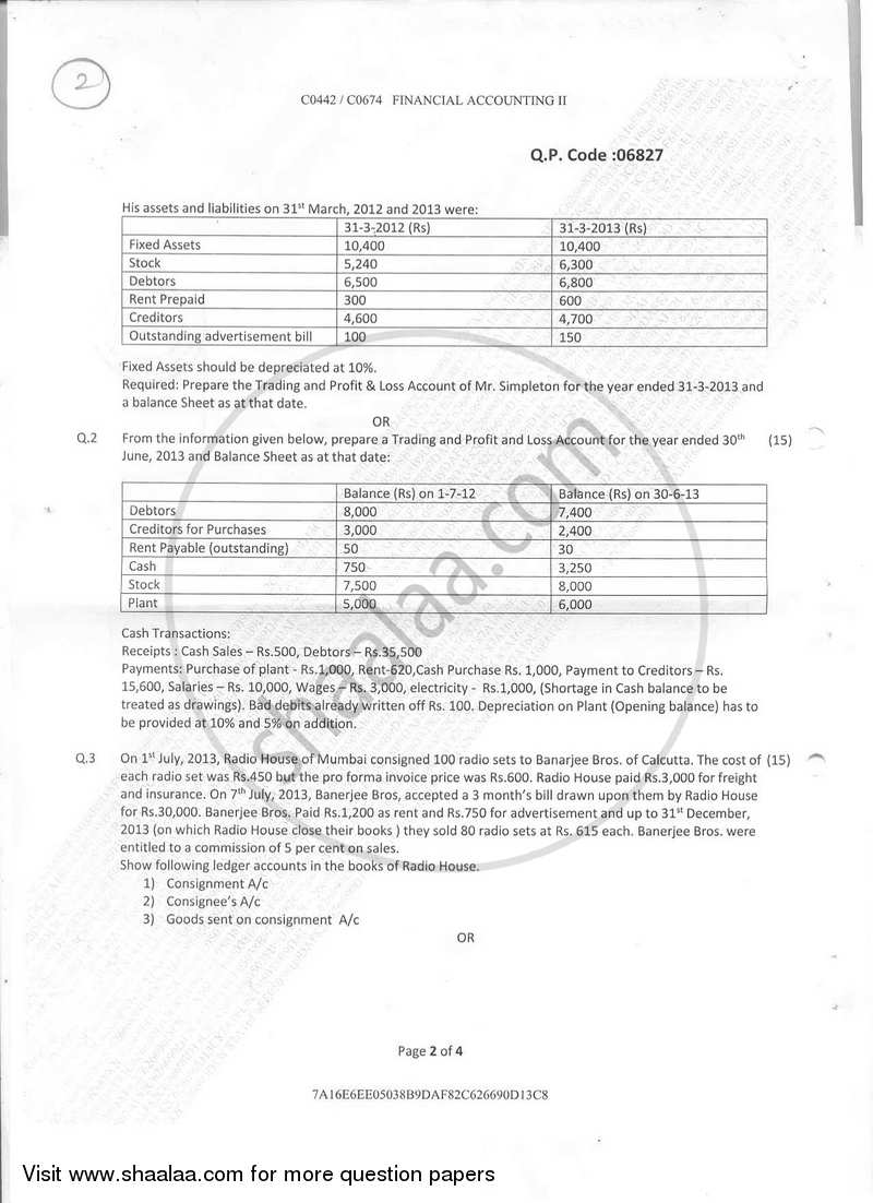 Financial Accounting-Special Accounting Areas 2 2017-2018 - B.Com. - Semester 2 (FYBAF) - University of Mumbai question paper with PDF download