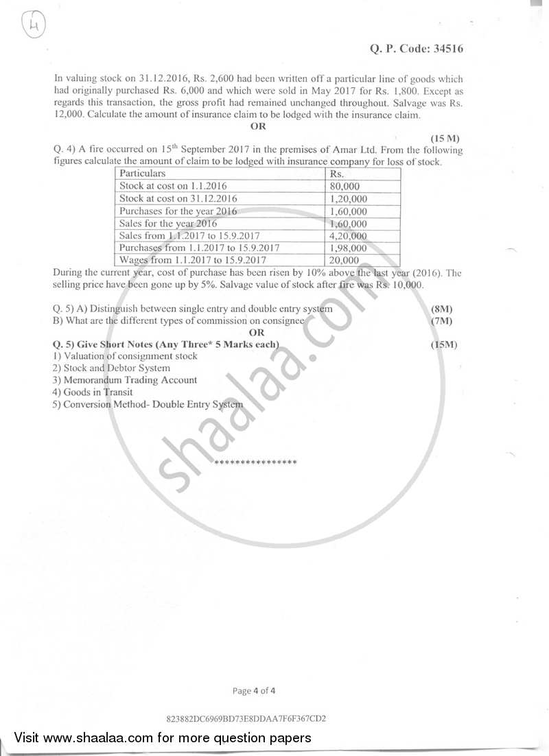 Financial Accounting-Special Accounting Areas 2 2017-2018 - B.Com. - Semester 2 (FYBAF) - University of Mumbai question paper with PDF download