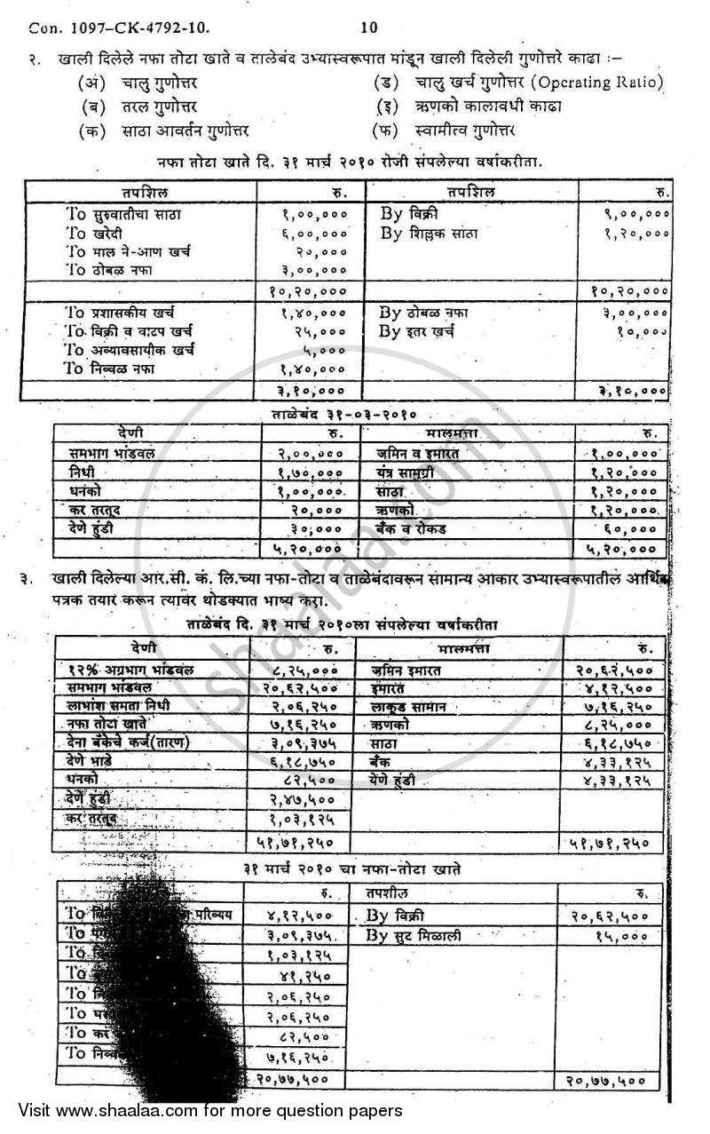 Financial Management 2009-2010 - B.Com. - 3rd Year (TYBcom) - University of Mumbai question paper with PDF download