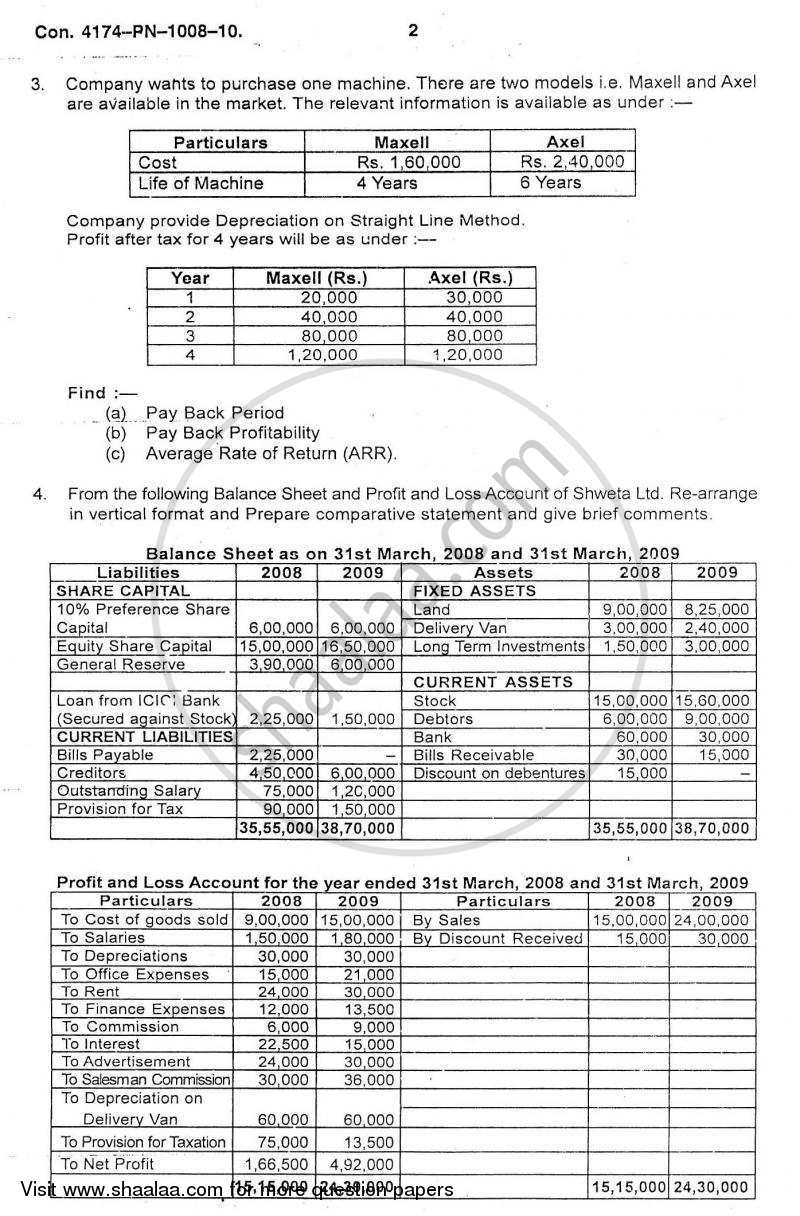 Financial Management 2010-2011 - B.Com. - 3rd Year (TYBcom) - University of Mumbai question paper with PDF download