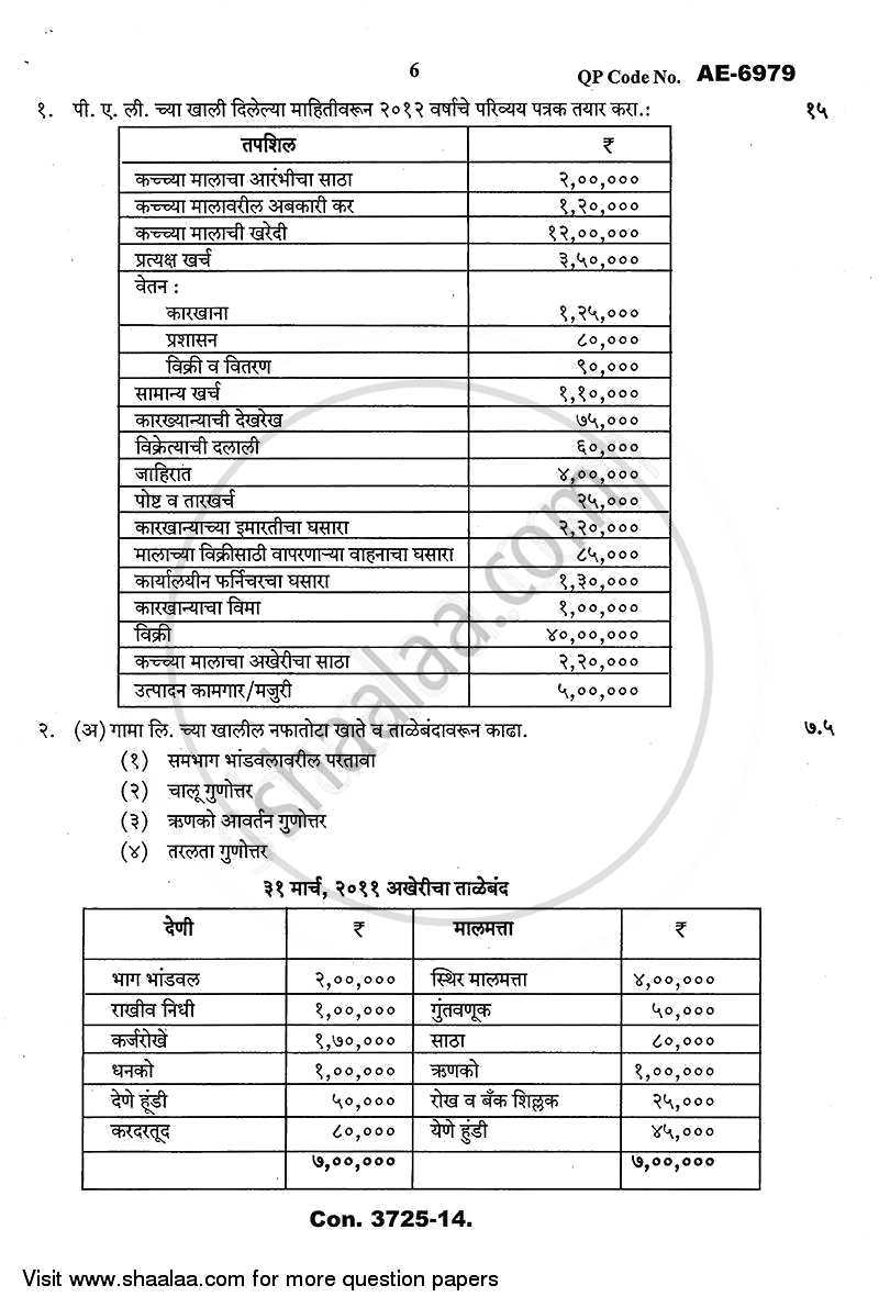 Financial Management 2013-2014 - B.Com. - 3rd Year (TYBcom) - University of Mumbai question paper with PDF download